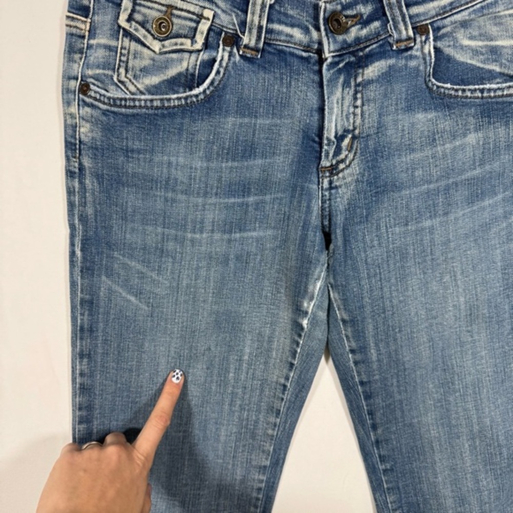 Mavi Mishka Jeans Women’s 29 Blue Low Rise Bootcut Y2K Flap Pocket Denim Casual - Picture 5 of 13